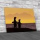 Penguins at Sunset Canvas Print Large Picture Wall Art