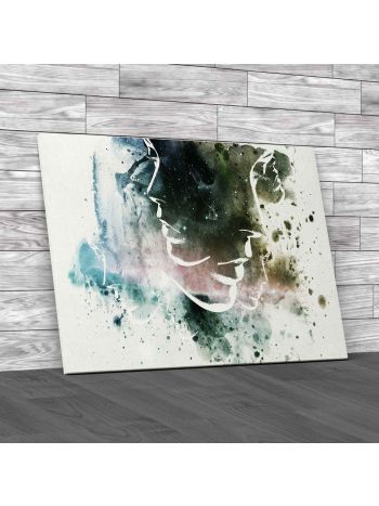 Faces Paint Splat Canvas Print Large Picture Wall Art