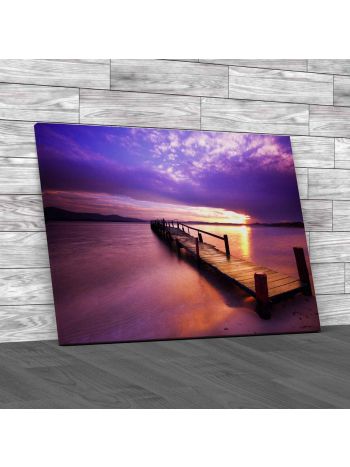 Calm Jetty Pier Canvas Print Large Picture Wall Art