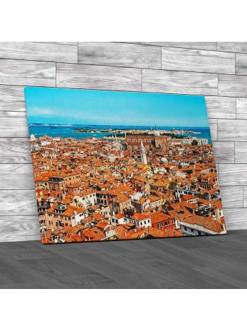 Aerial Cityscape Of Venice Canvas Print Large Picture Wall Art