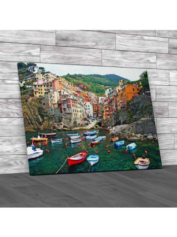 Riomaggiore In The Cinque Terre Canvas Print Large Picture Wall Art