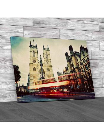 Westminster Abbey At Rush Hour Canvas Print Large Picture Wall Art