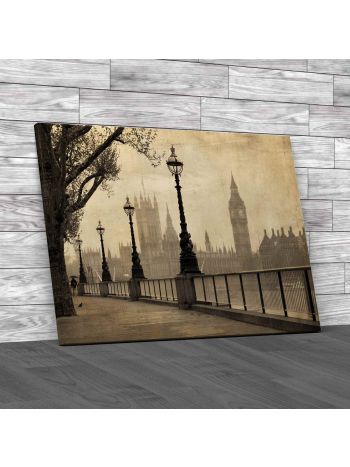 Vintage View Of London Canvas Print Large Picture Wall Art
