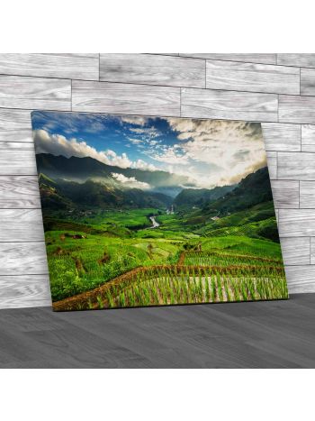 Rice Fields In Northwest Vietnam Canvas Print Large Picture Wall Art