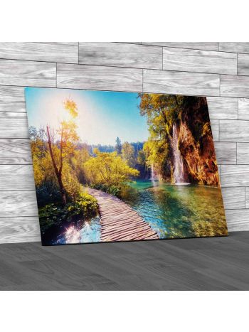 Turquoise Water Plitvice Lakes Croatia Canvas Print Large Picture Wall Art