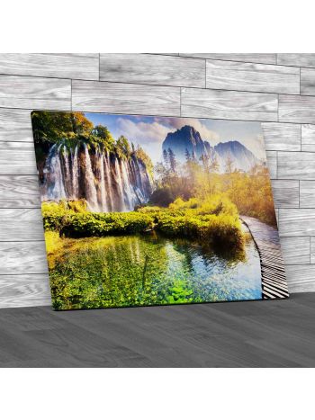 Turquoise Water Plitvice Lakes Croatia 2 Canvas Print Large Picture Wall Art