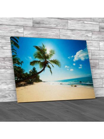 Tropical Beach In Sri Lanka Canvas Print Large Picture Wall Art