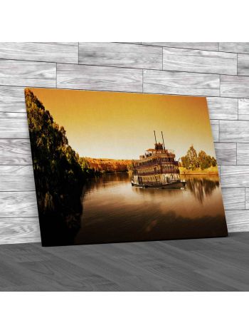 Paddlesteamer Canvas Print Large Picture Wall Art